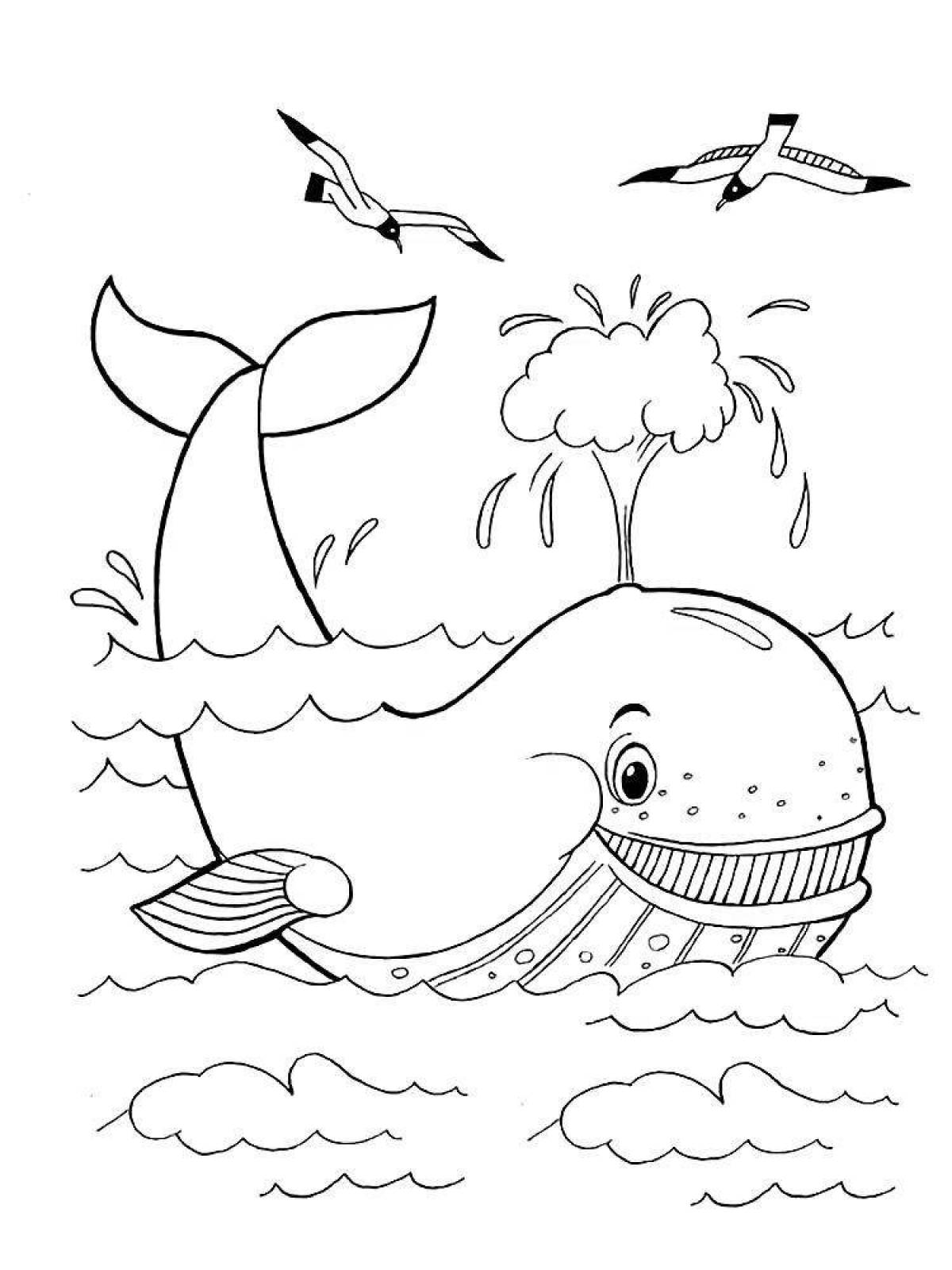Coloring page of serene water for kids