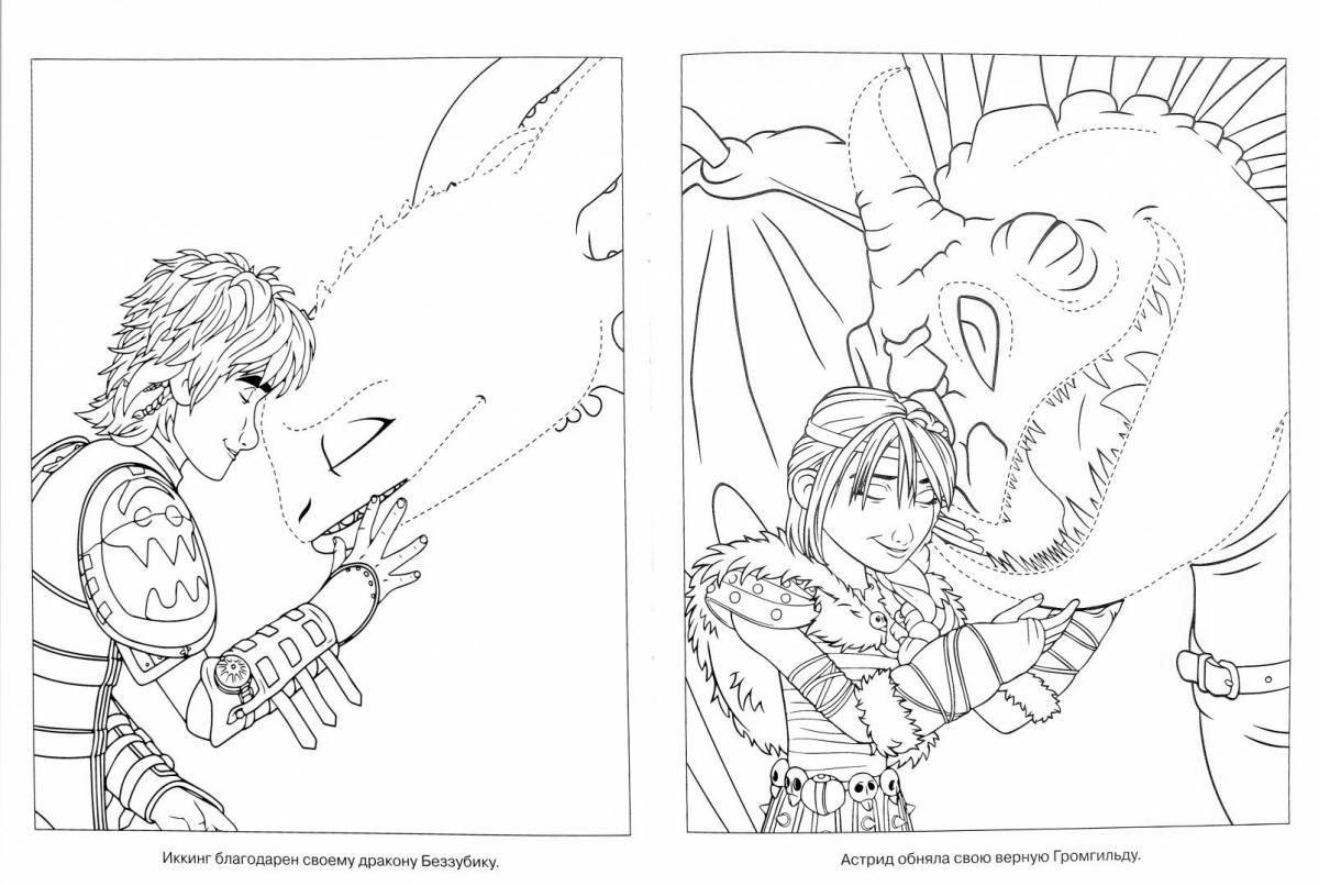 Charming how to train your dragon 3 coloring book