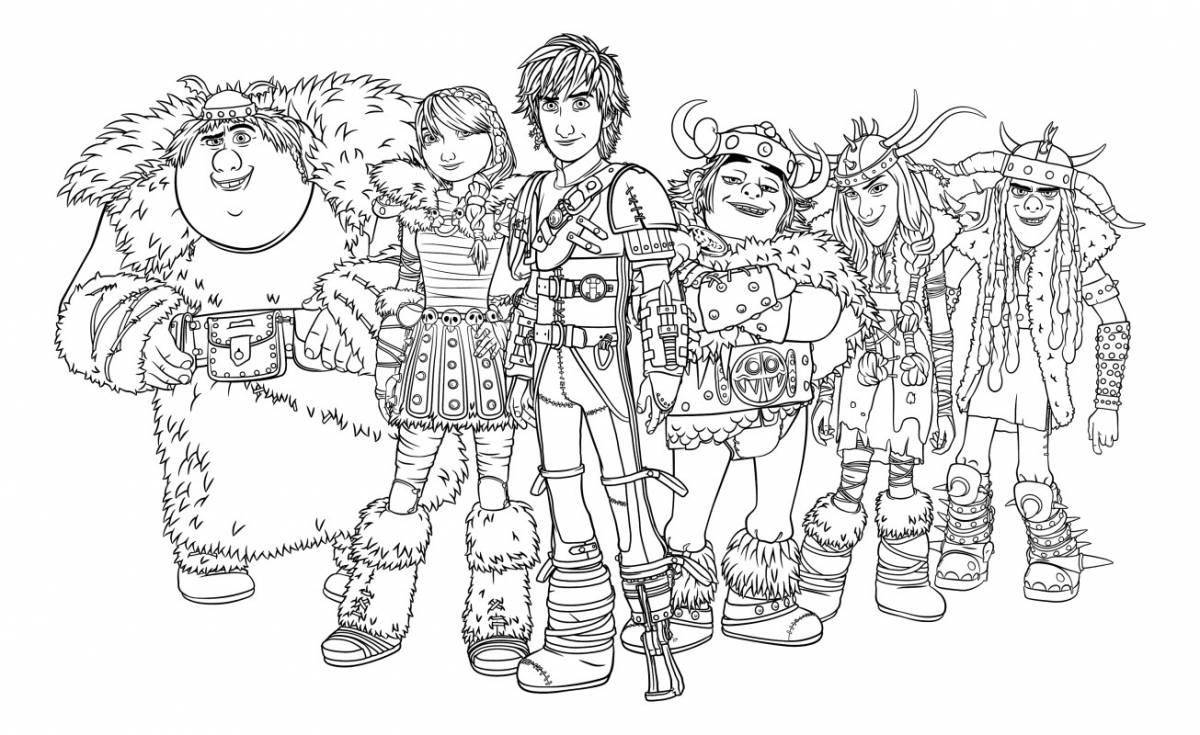 Charming coloring book how to train your dragon 3