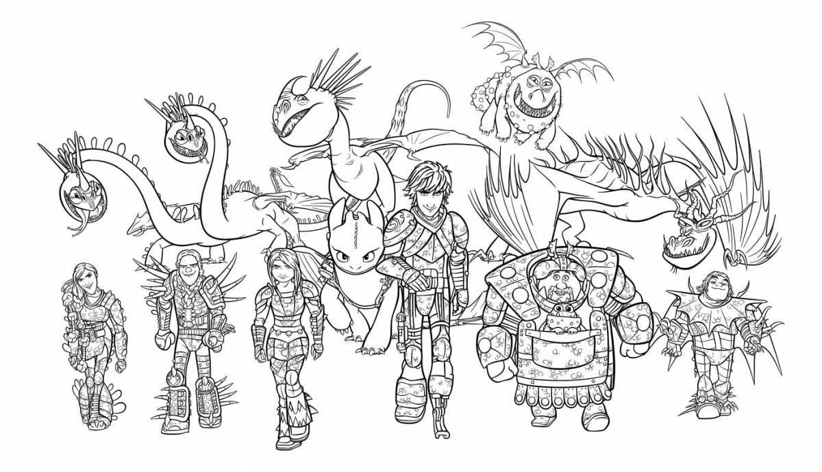 Amazing how to train your dragon 3 coloring page