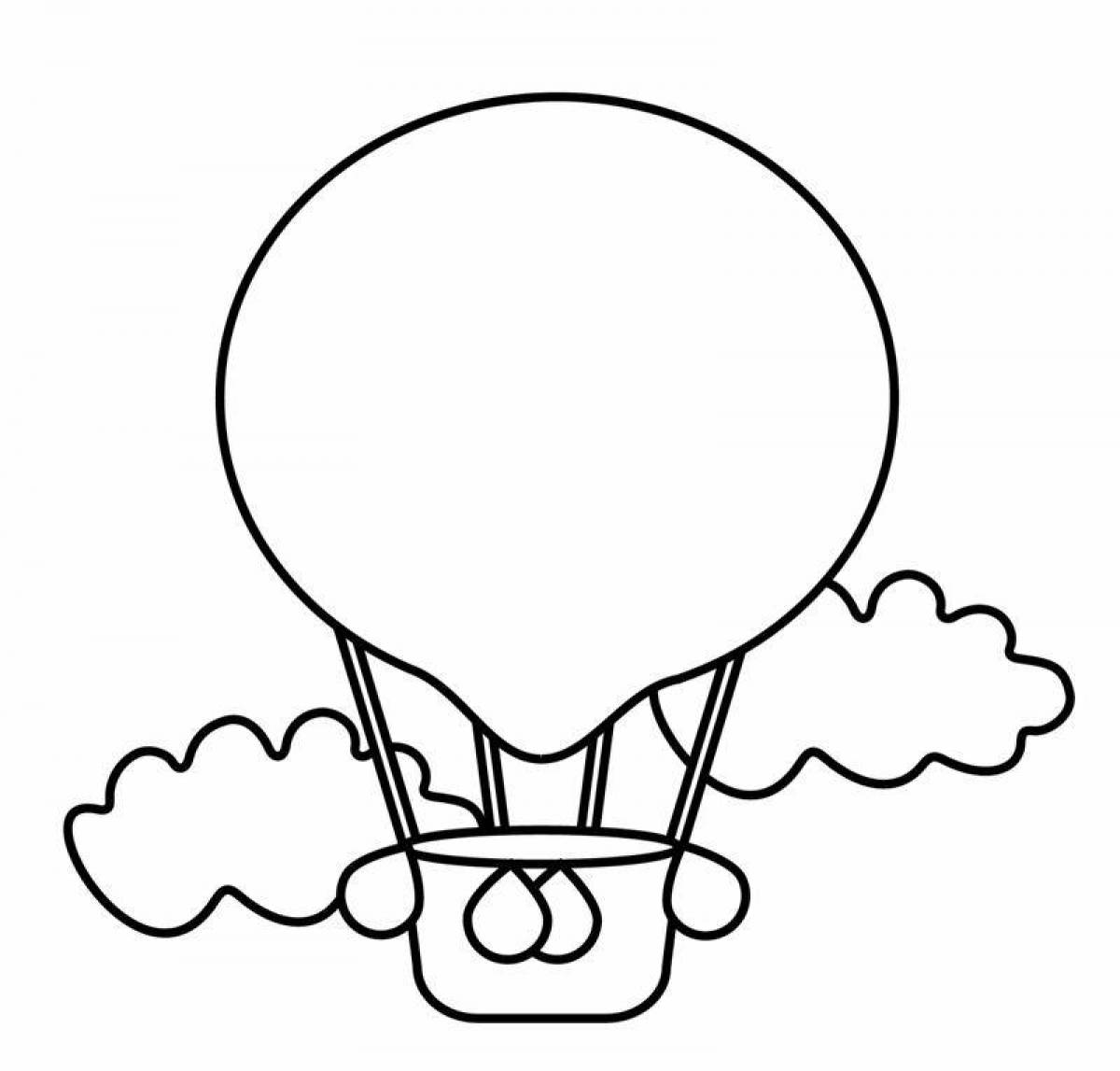 Coloring page joyful balloon with a basket