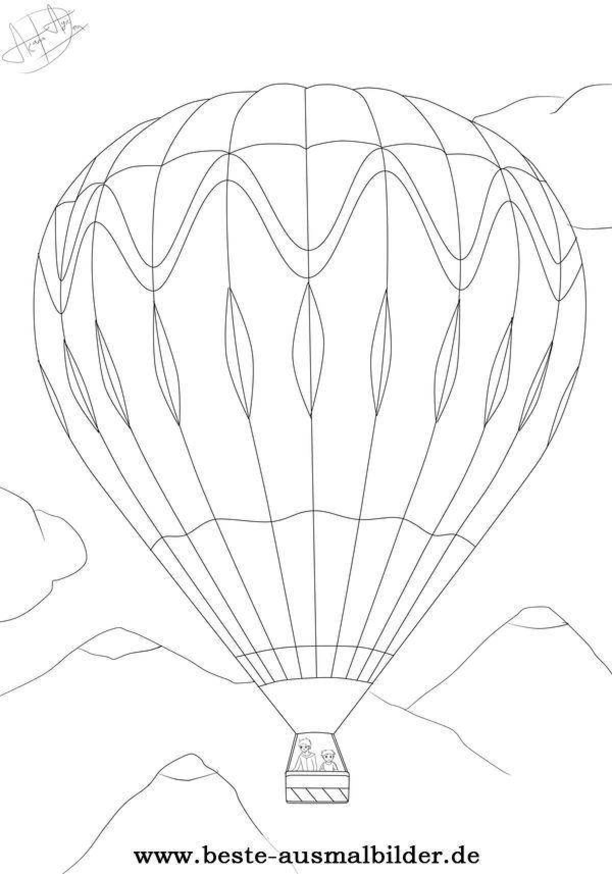 Amazing hot air balloon with coloring basket