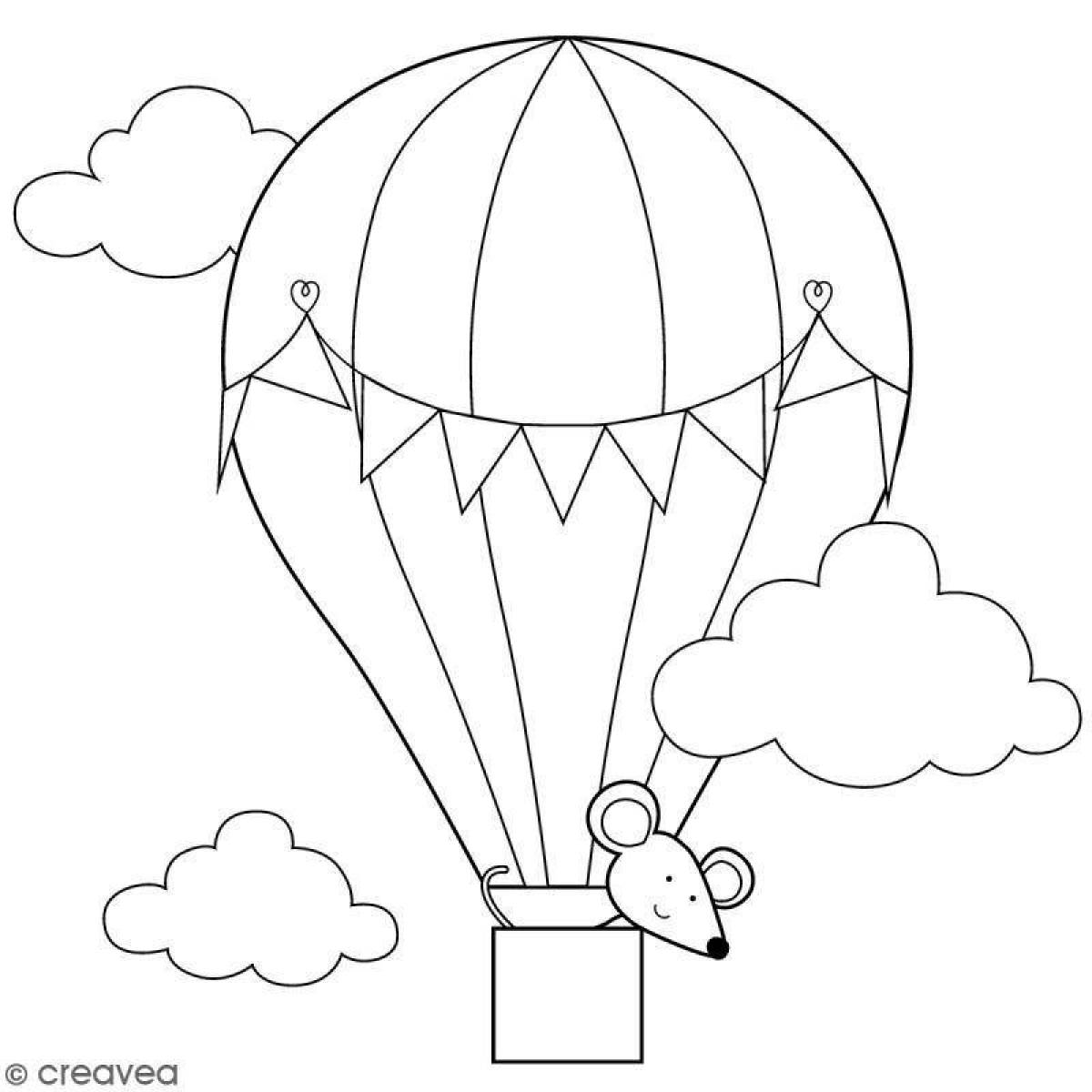 Coloring page wild balloon with a basket