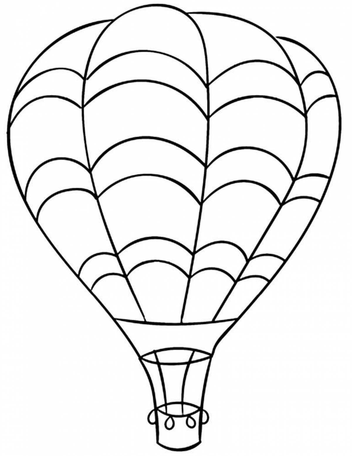 Coloring page nice balloon with a basket