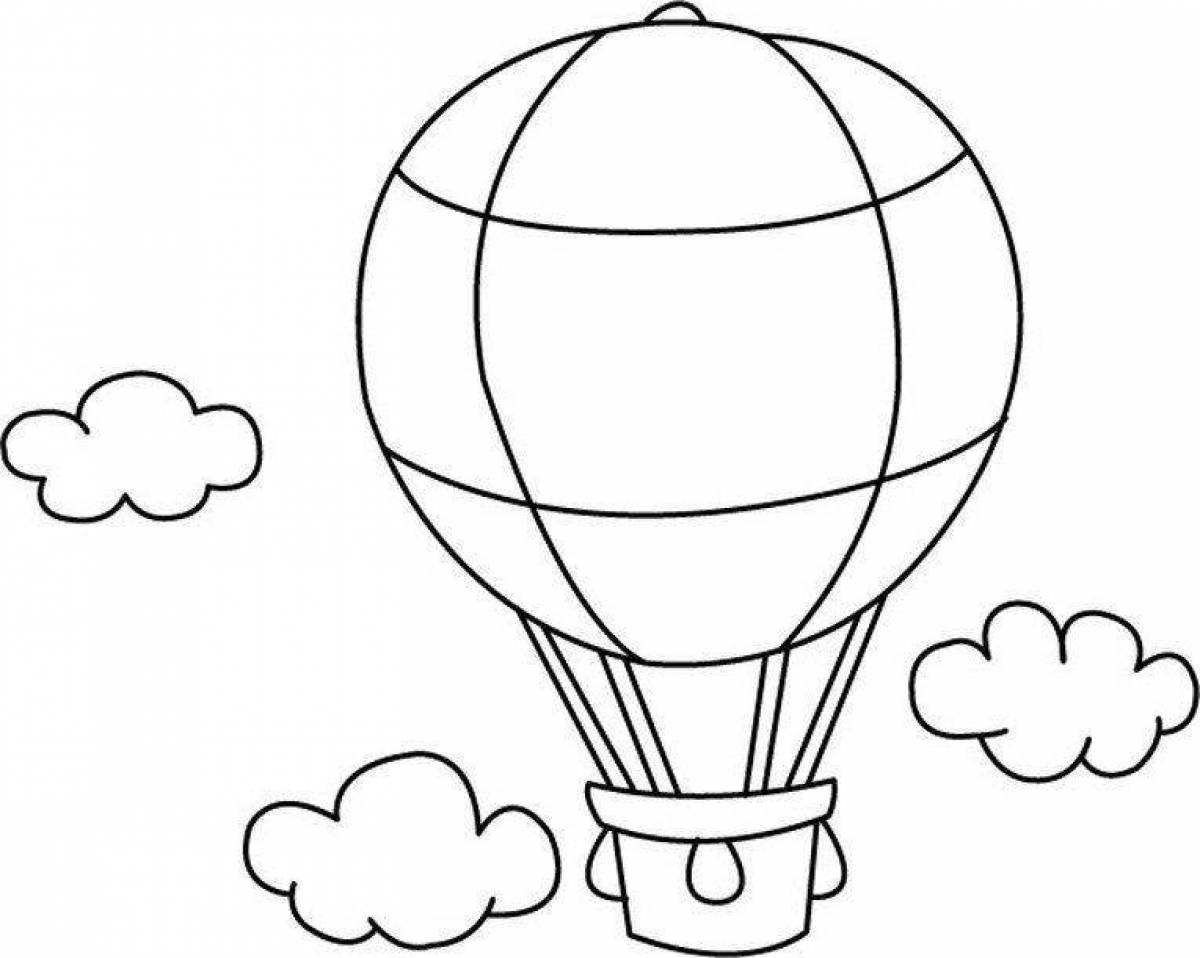 Раскраска ликующий воздушный шар с корзиной