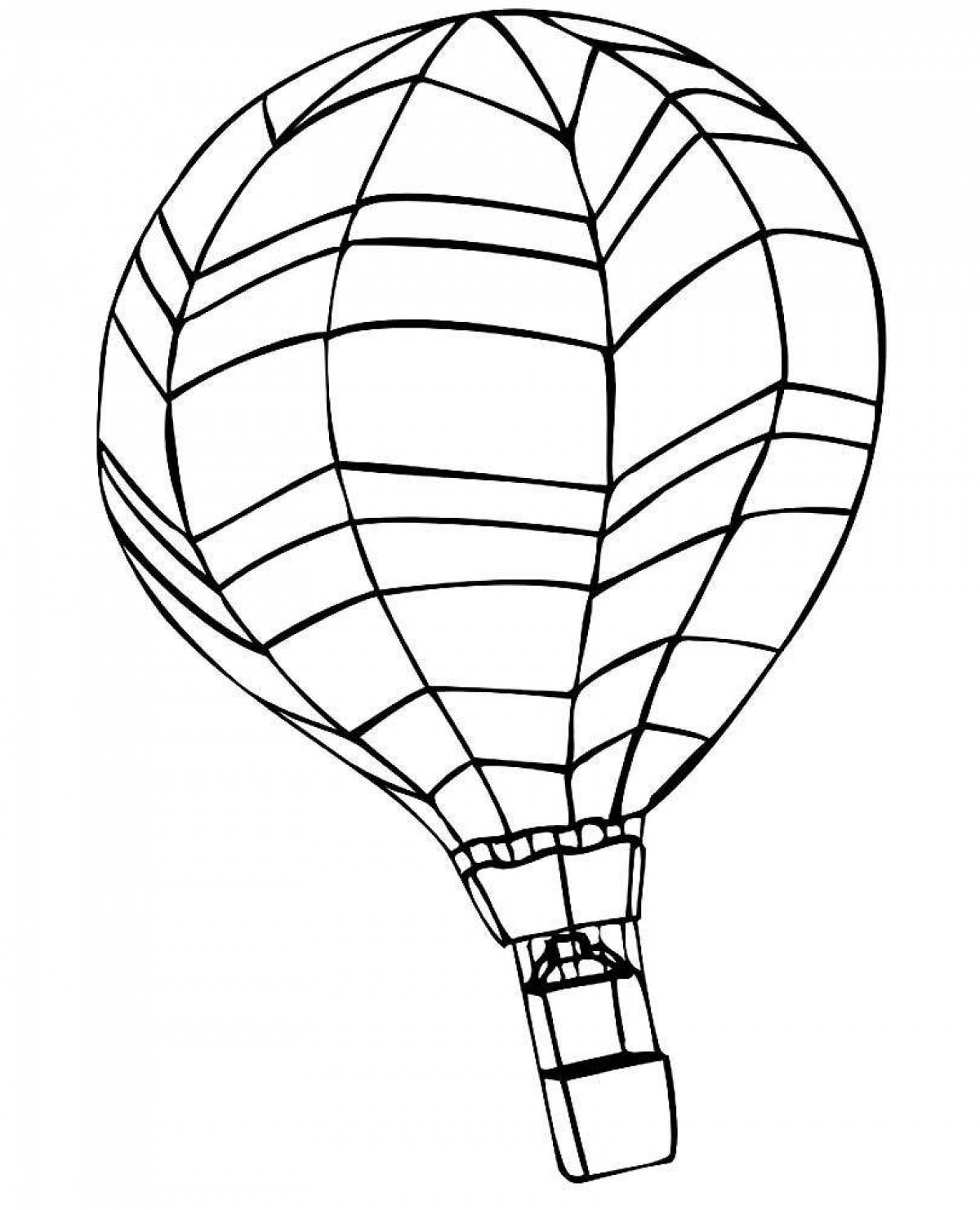 Coloring book exquisite balloon with a basket