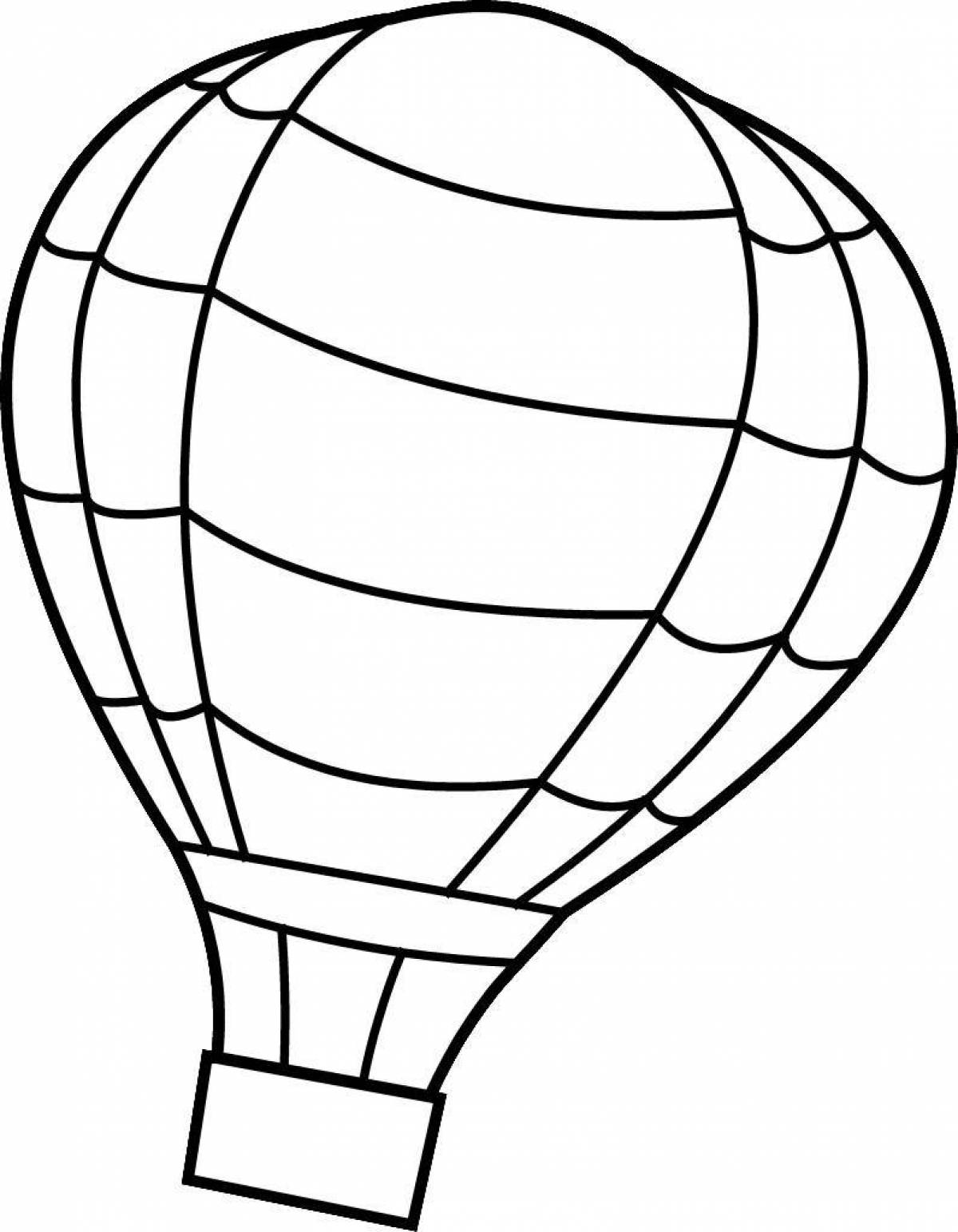 Раскраска гламурный воздушный шар с корзиной