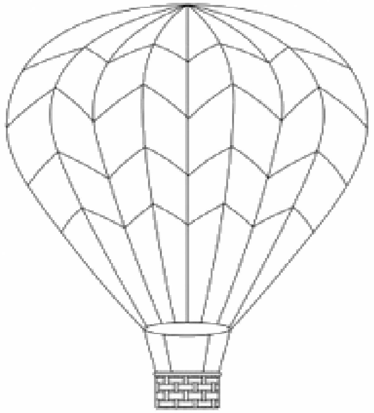 Раскраска ослепительный воздушный шар с корзиной