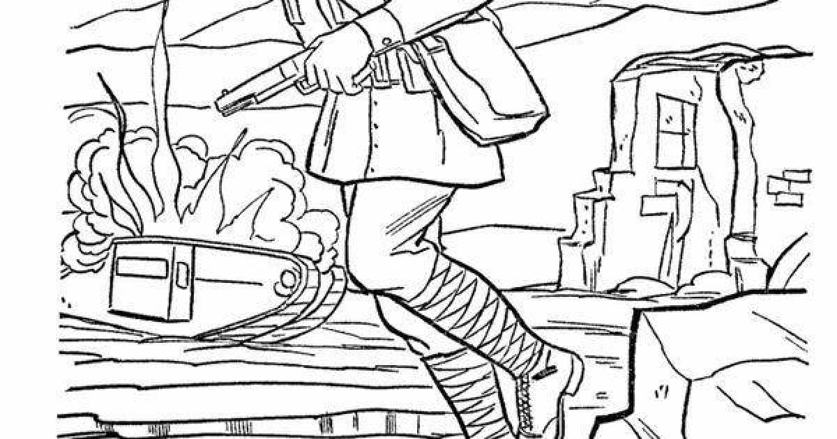 Tempting Stalingrad battle coloring page for kids