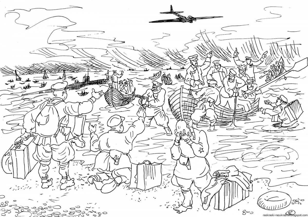 Adorable battle of Stalingrad coloring page for kids