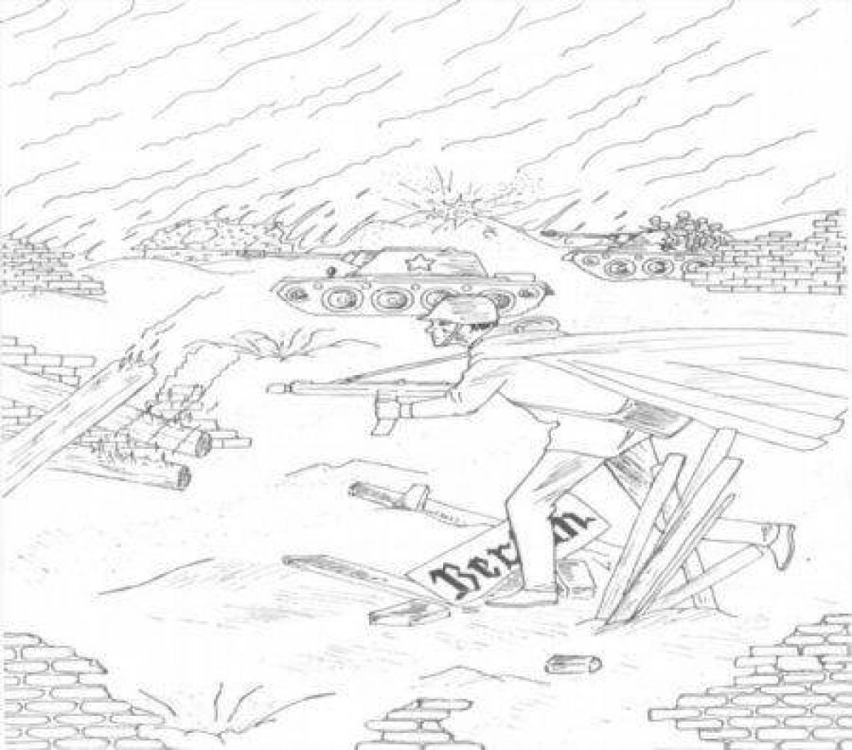 Stalingrad battle coloring page for kids