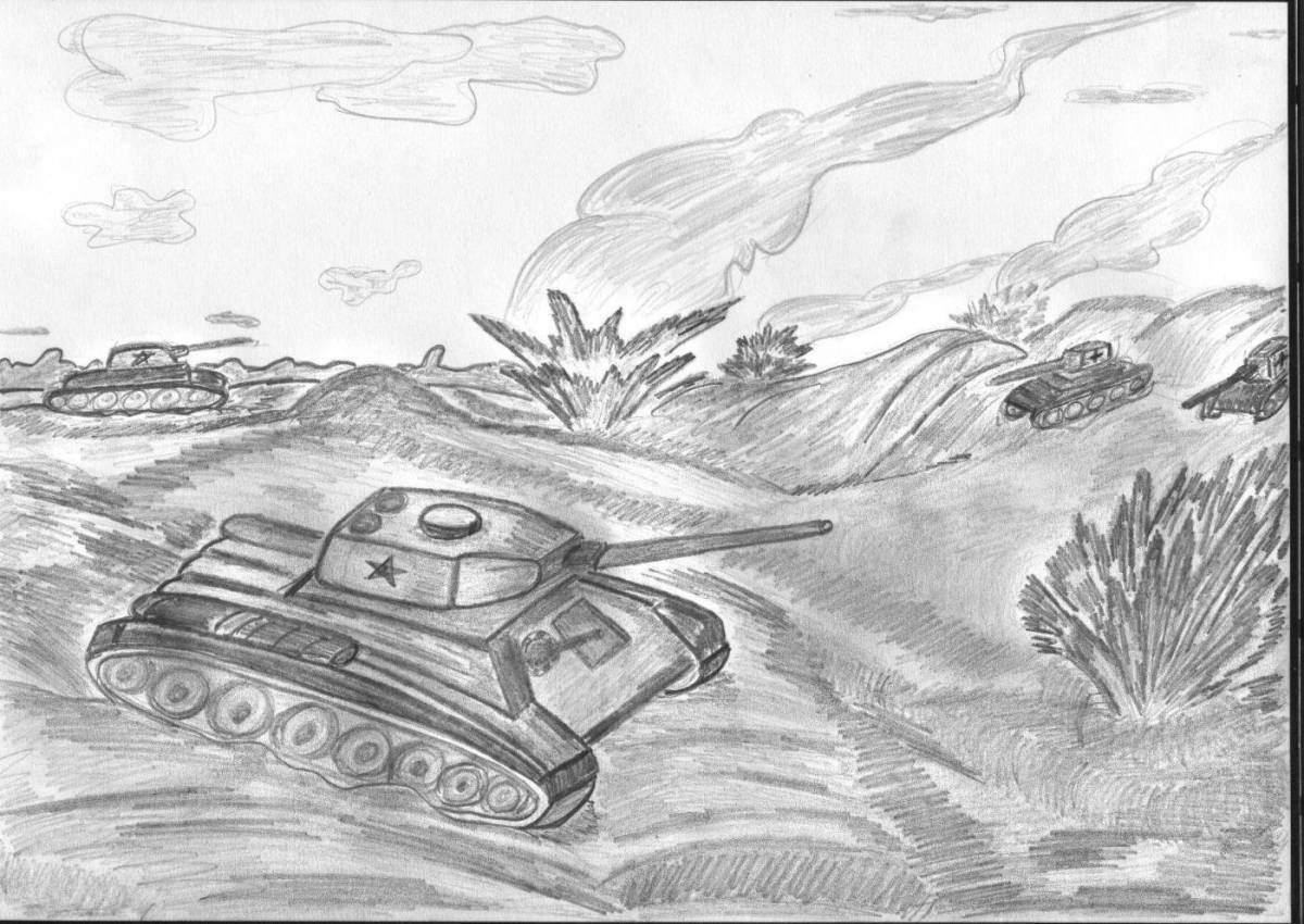 Creative Stalingrad battle coloring book for kids