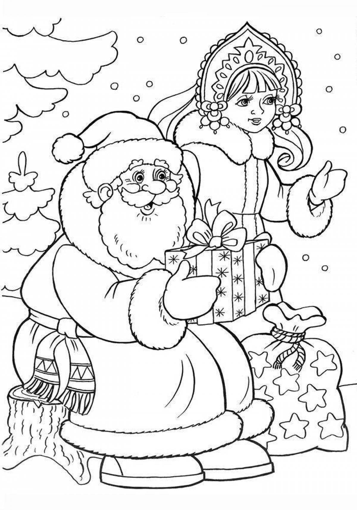 Joyful santa claus coloring pages for kids
