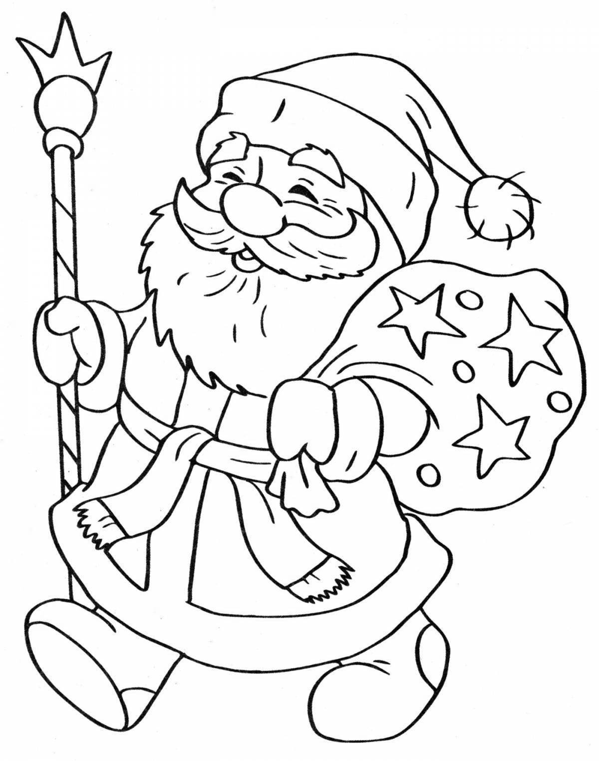 Rampant santa claus coloring book for kids