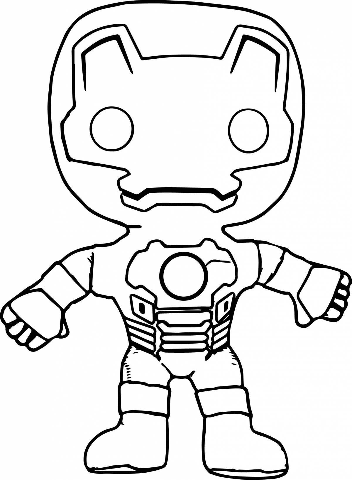 Fat iron man coloring pages for kids