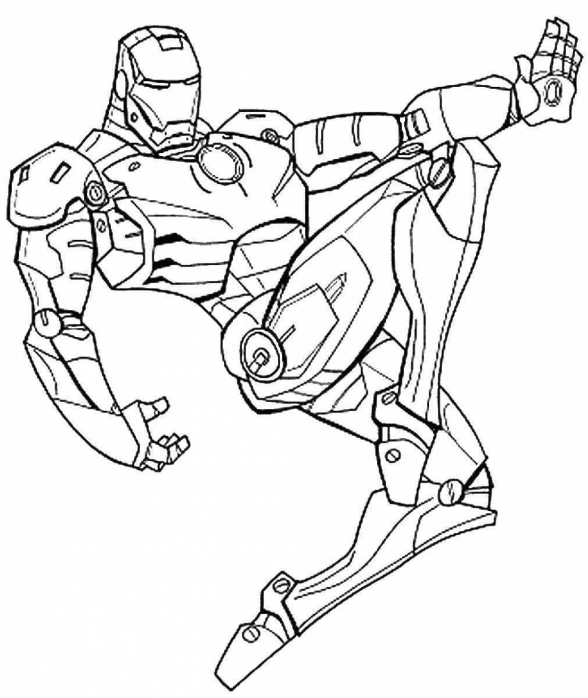 Bright iron man coloring pages for kids