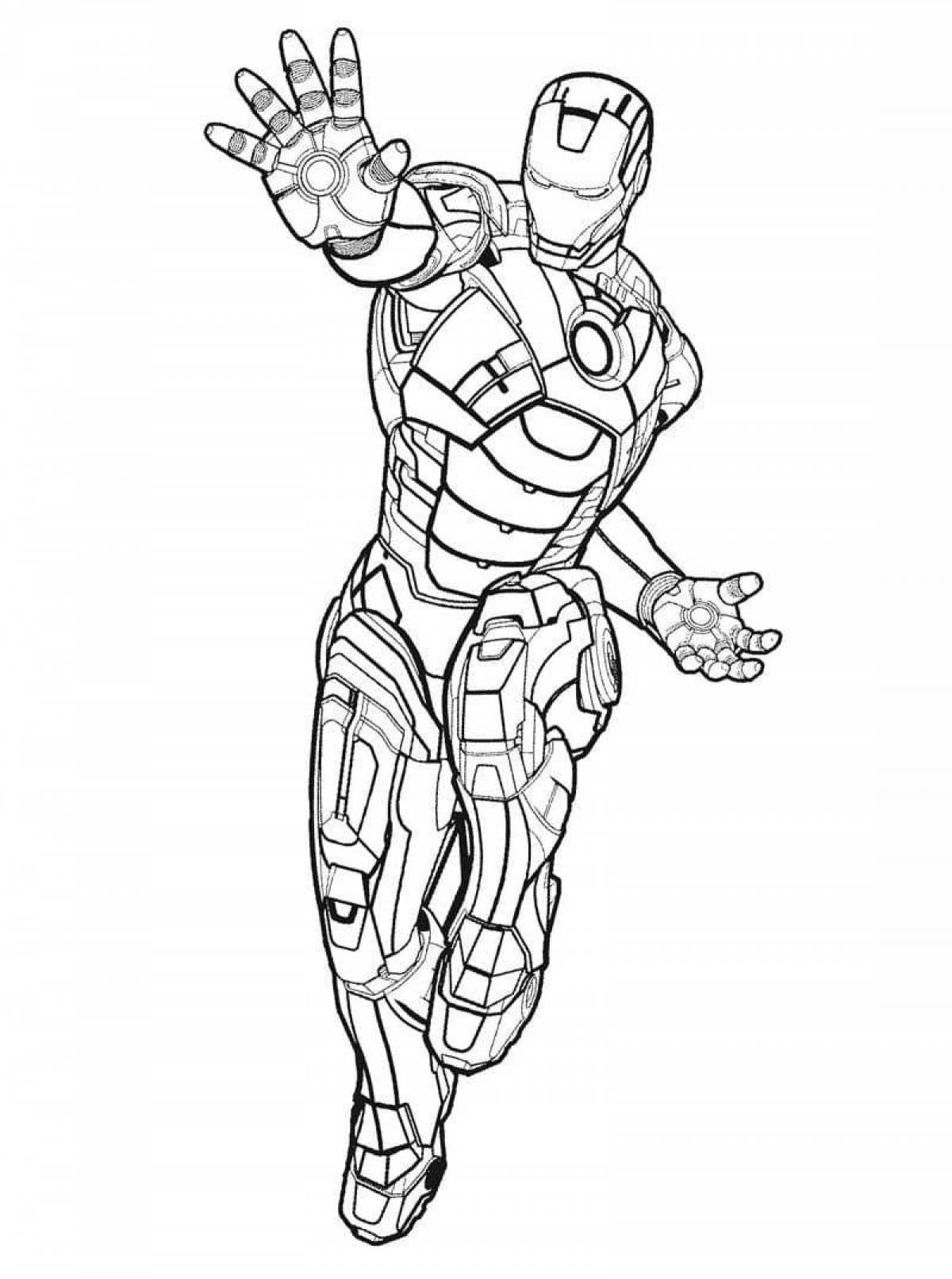 Jolly iron man coloring pages for kids
