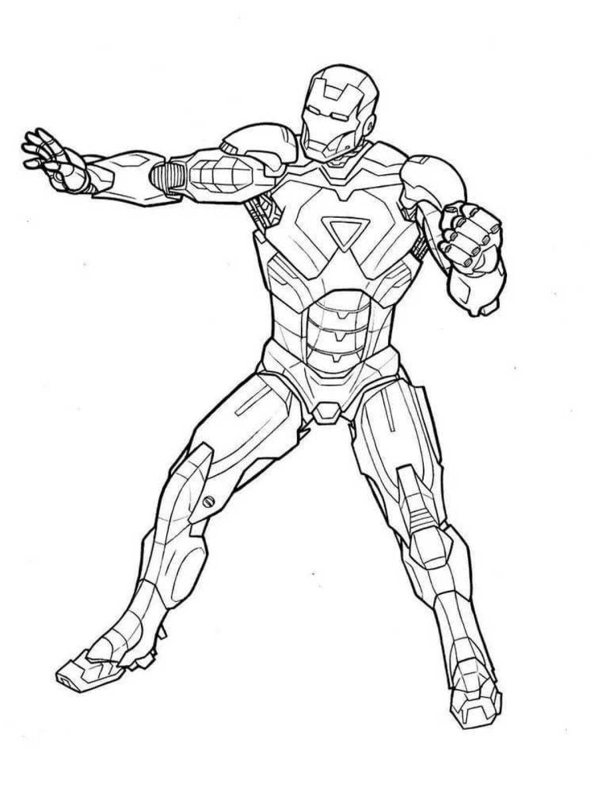 Joyful iron man coloring pages for kids