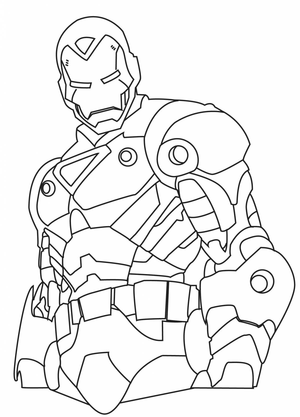 Incredible iron man coloring book for kids