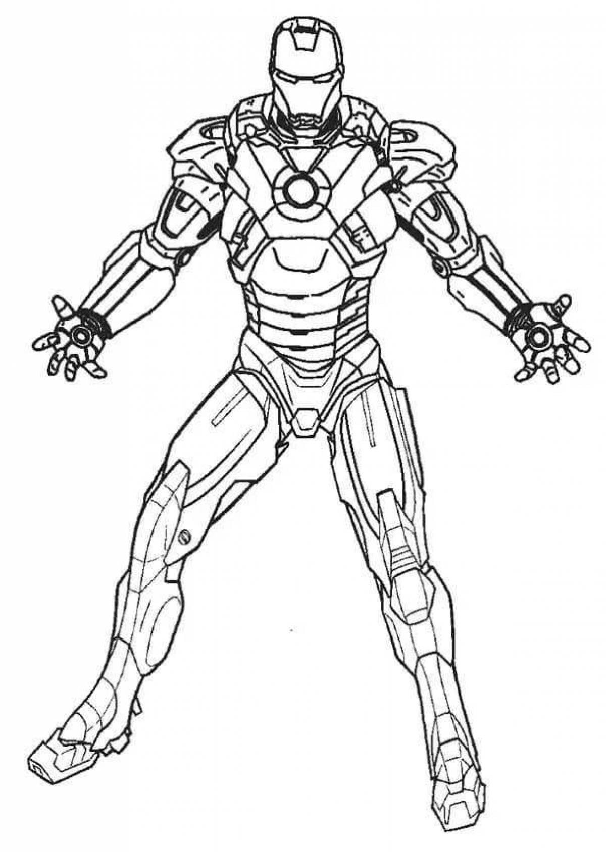 Great iron man coloring book for kids