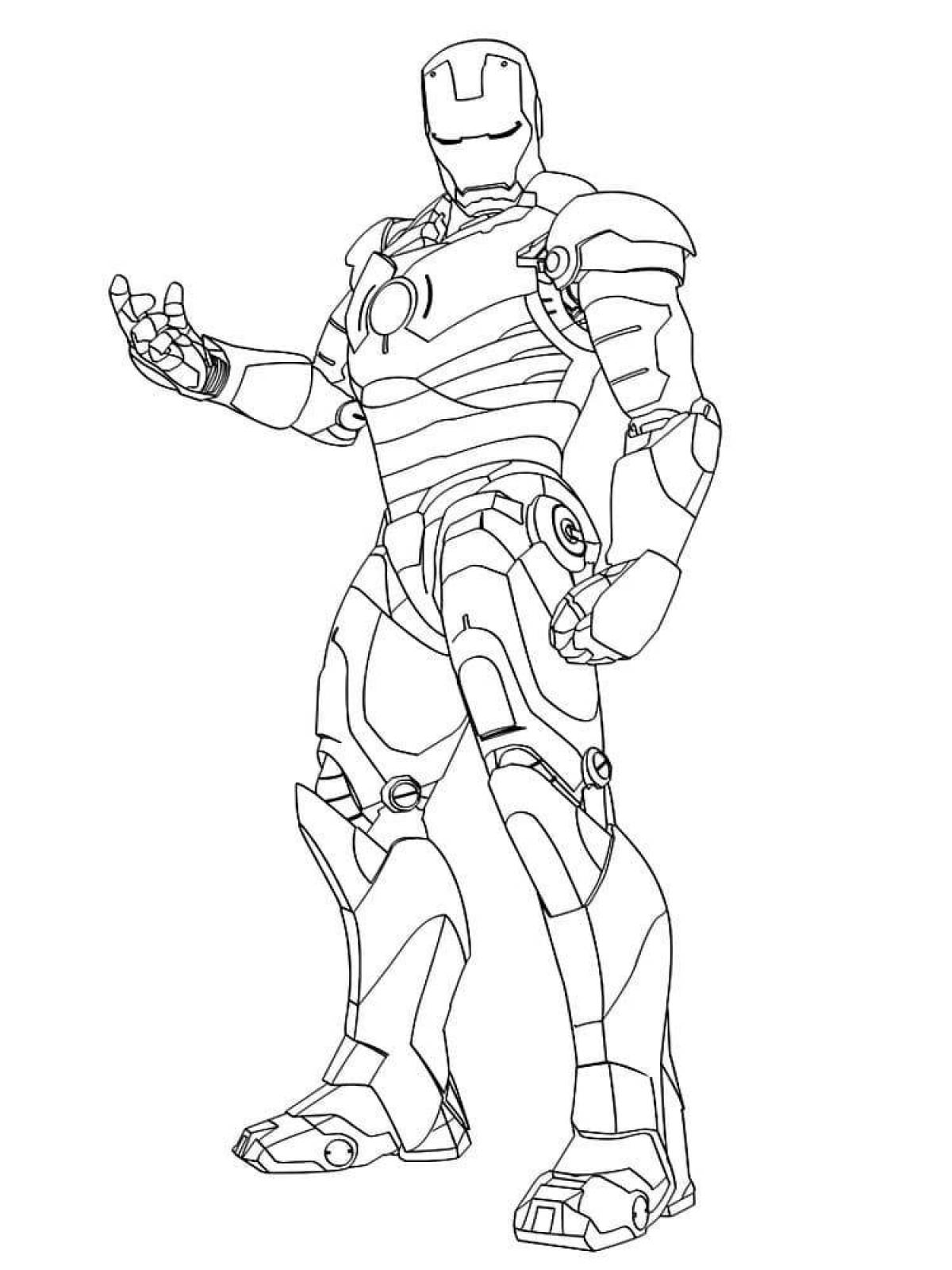 Cute iron man coloring book for kids