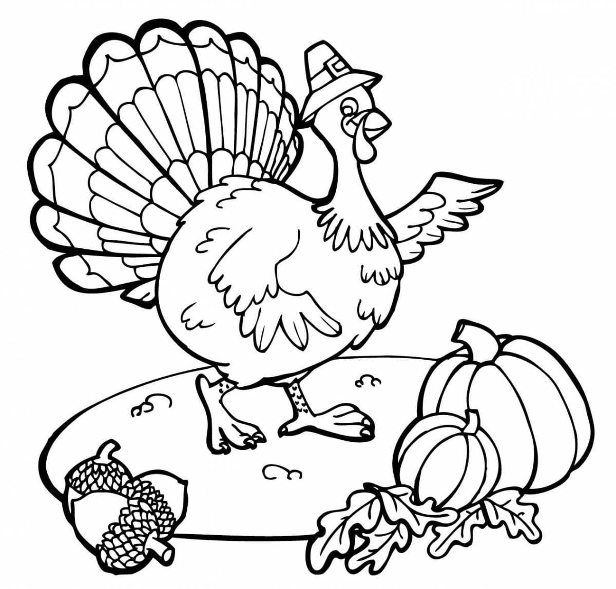 Playful poultry coloring page for kids
