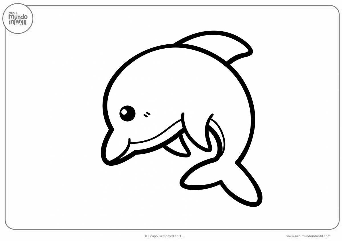 Буйный дельфин-раскраска