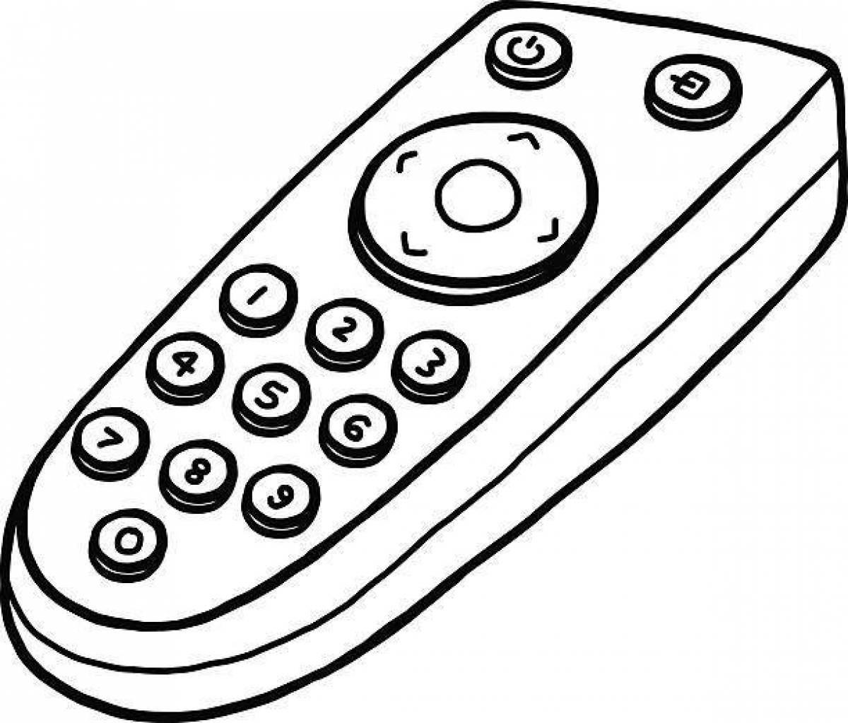 Colorful remote control coloring page