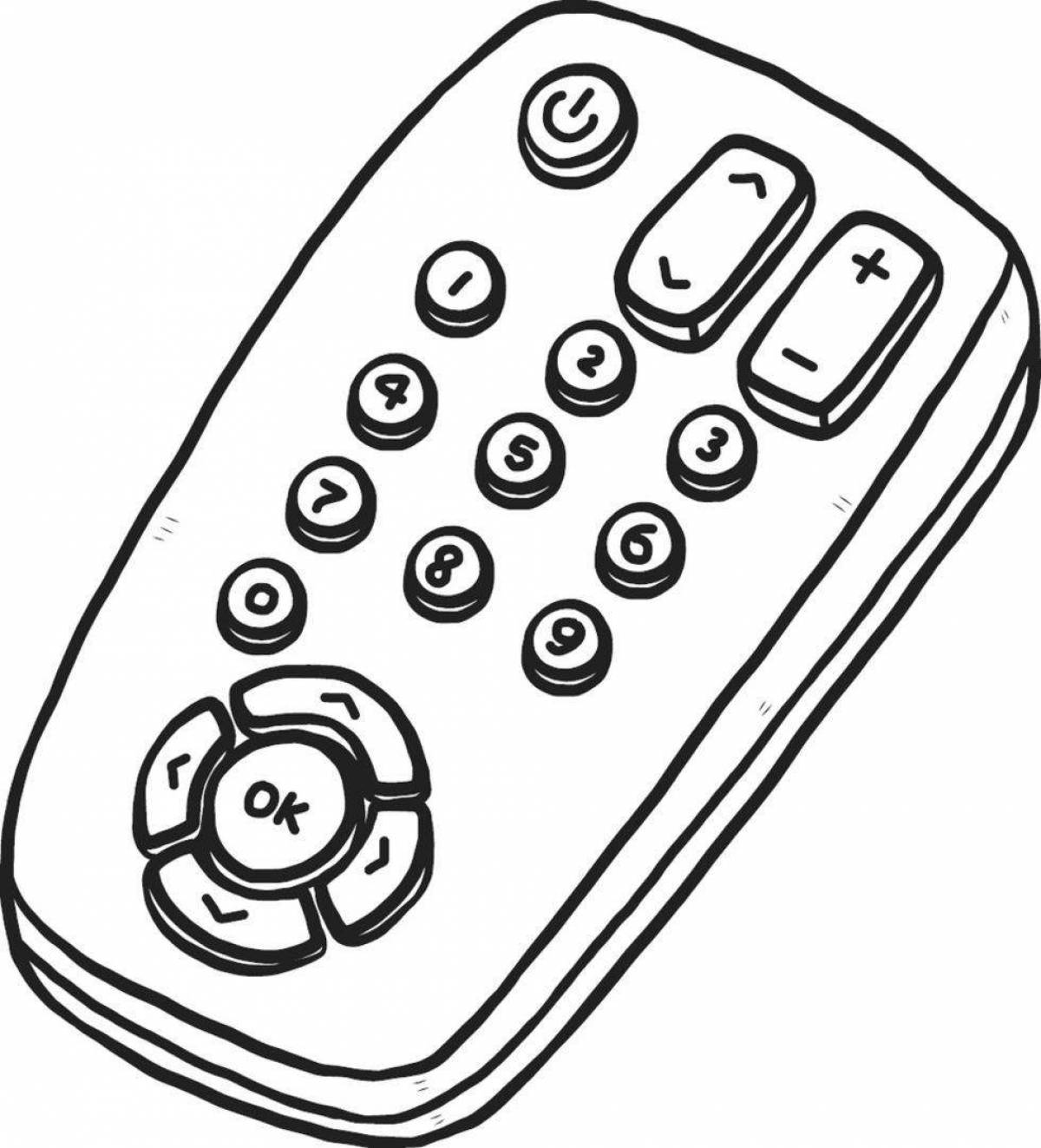 Fun remote control coloring page