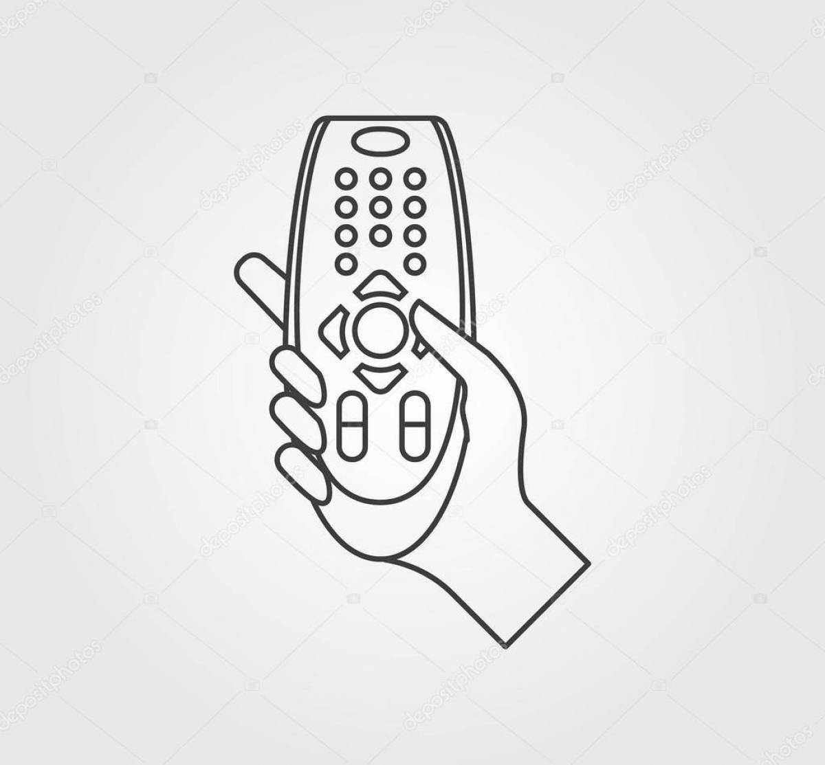 Animated remote control coloring page