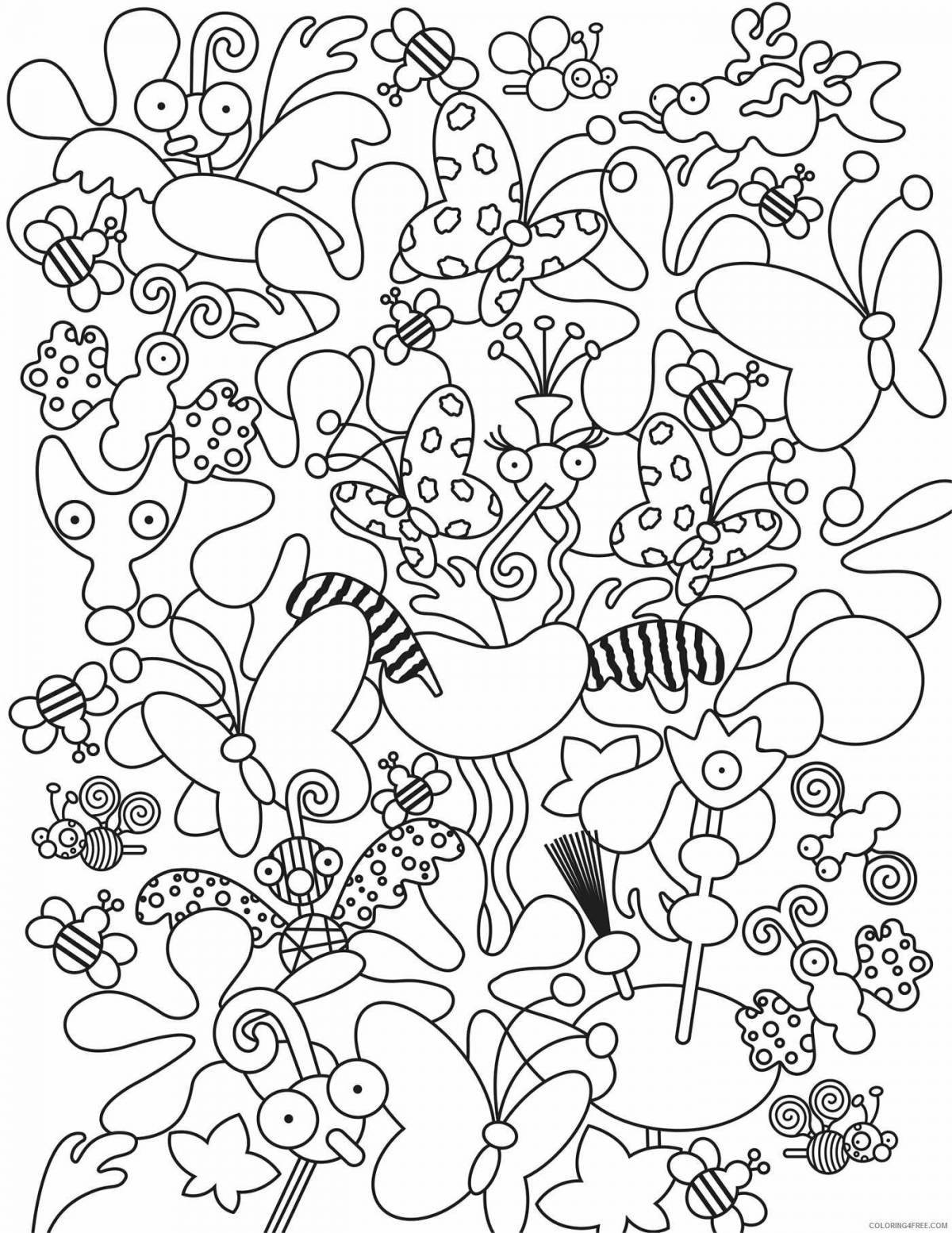 Colour explosion coloring page