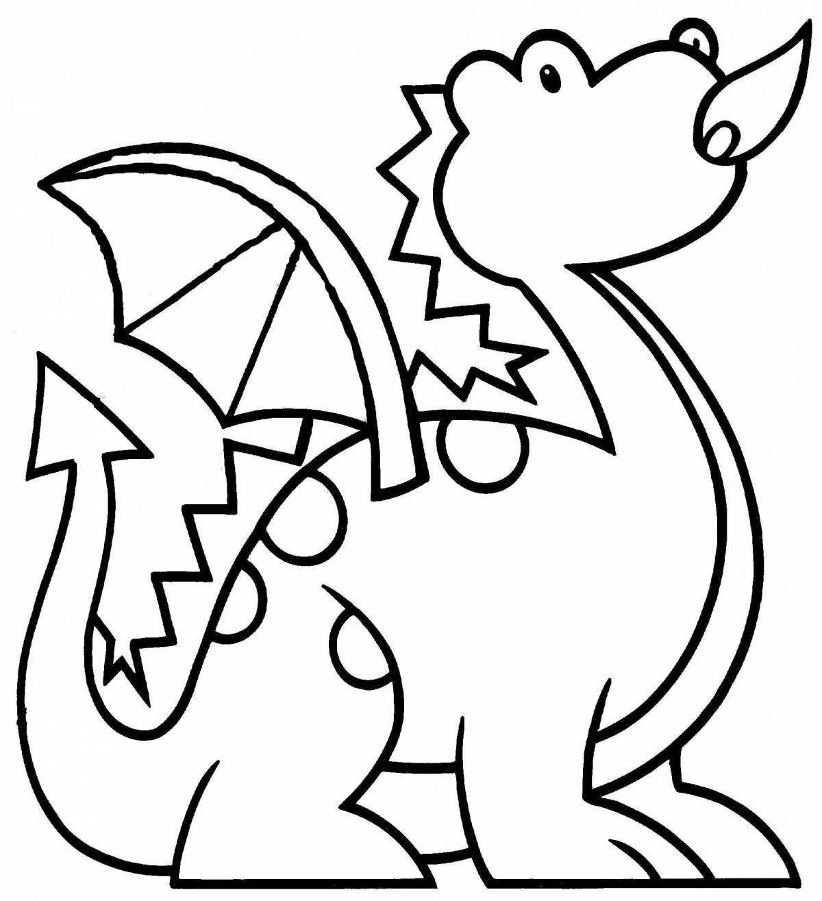 Large dragon coloring page