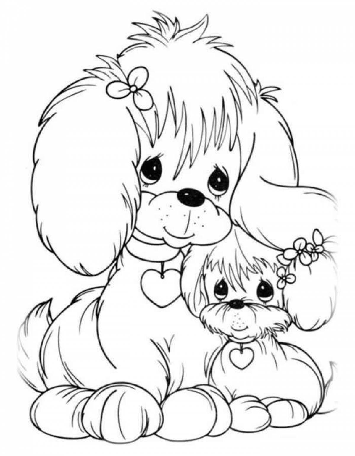 Funny puppy coloring pages