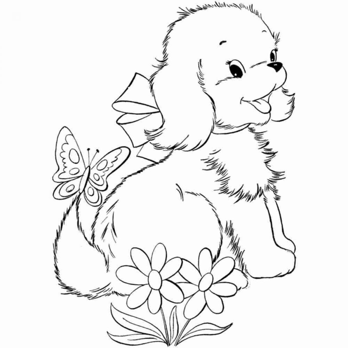 Soft puppy coloring pages