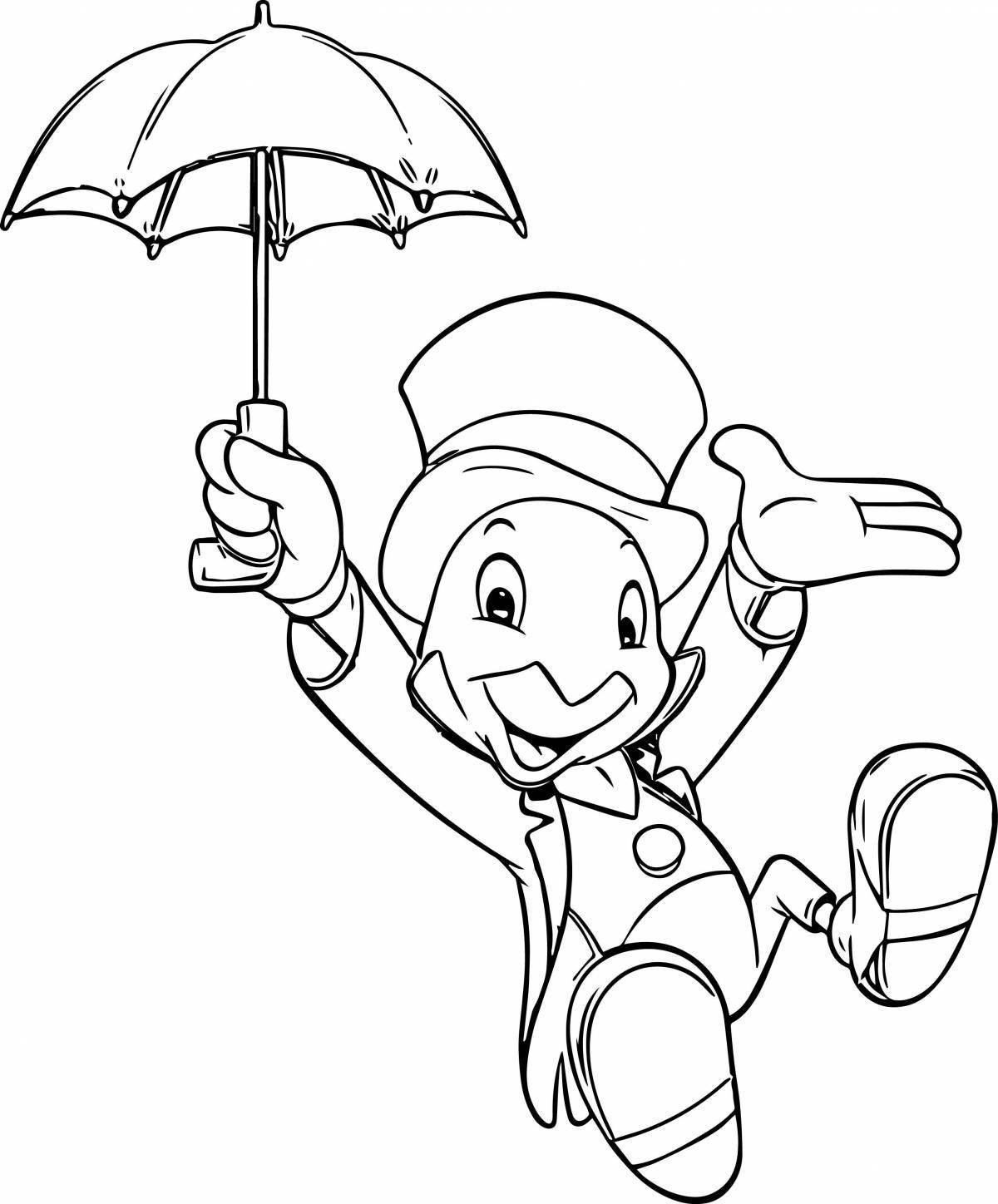 Colorful pinocchio coloring page