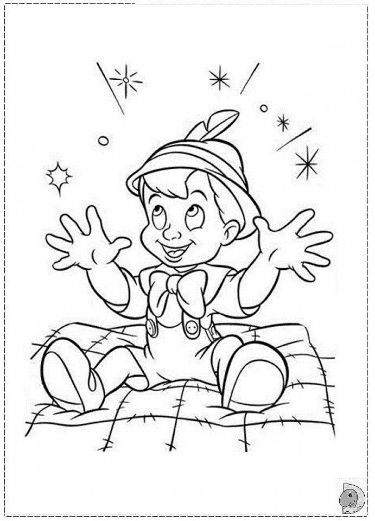 Charming Pinocchio coloring book
