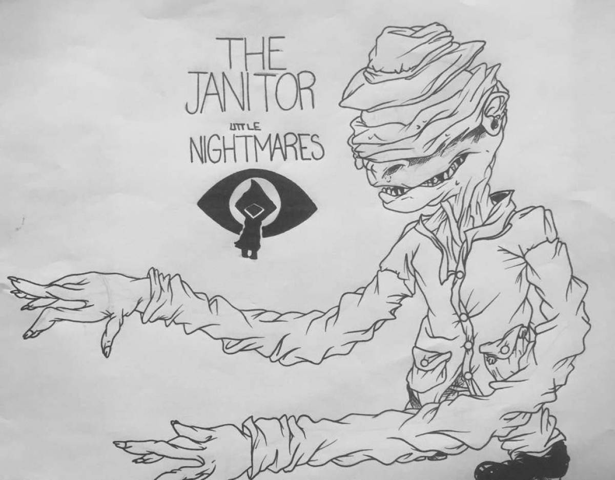 Glittering little nightmares coloring page