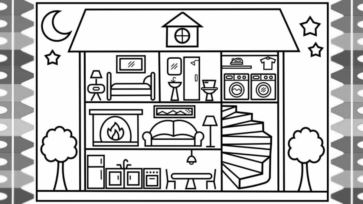 Coloring page wonderful dollhouse