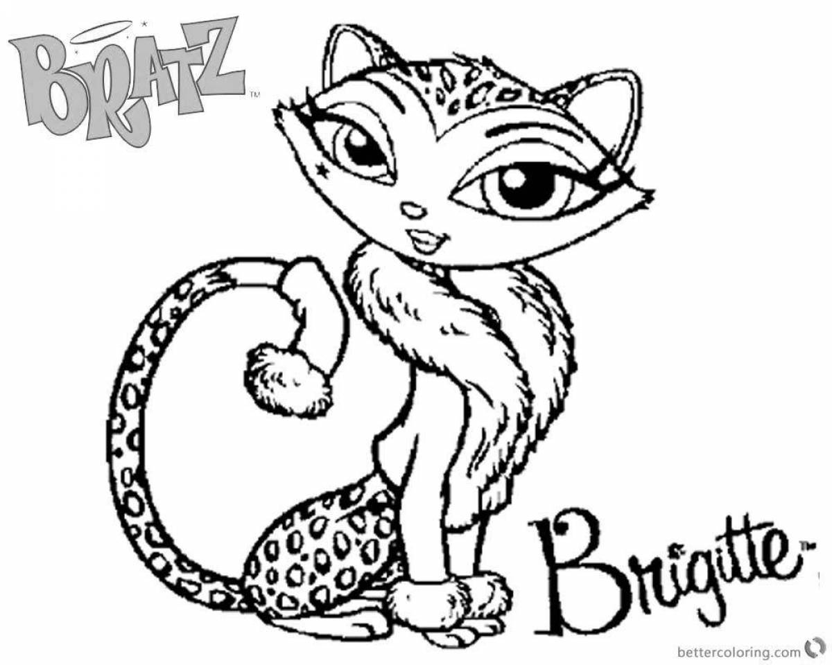 Coloring page playful cat angela