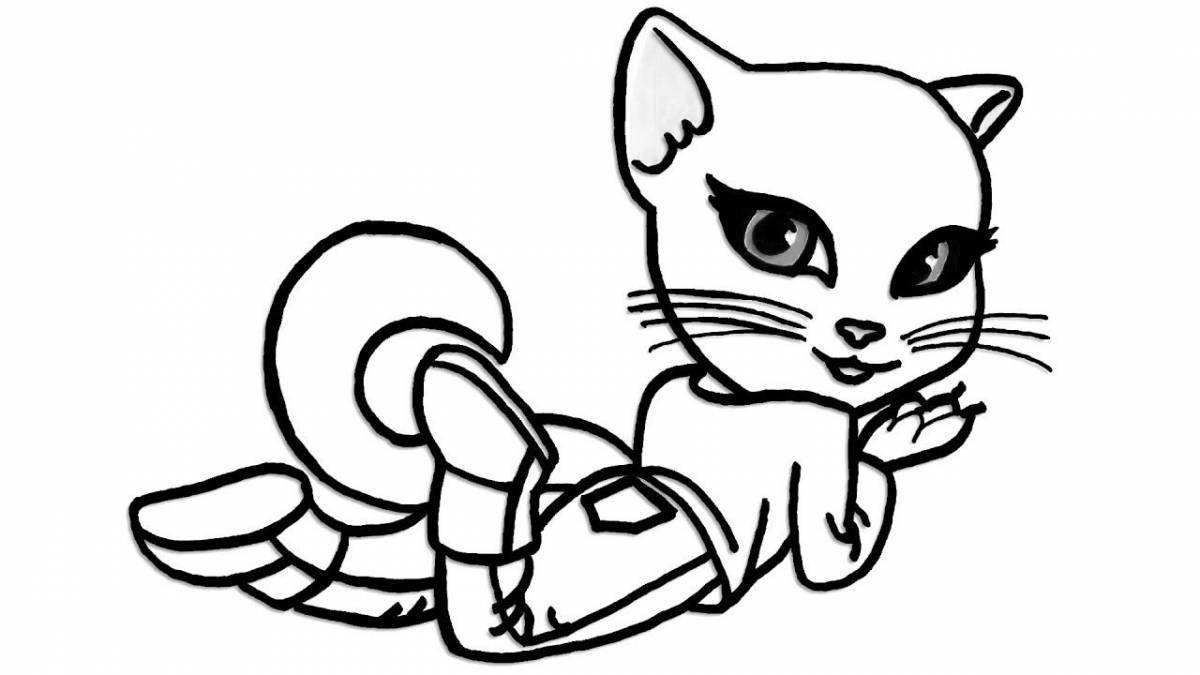 Coloring page graceful cat angela