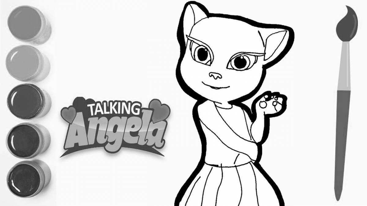 Angela cat coloring page