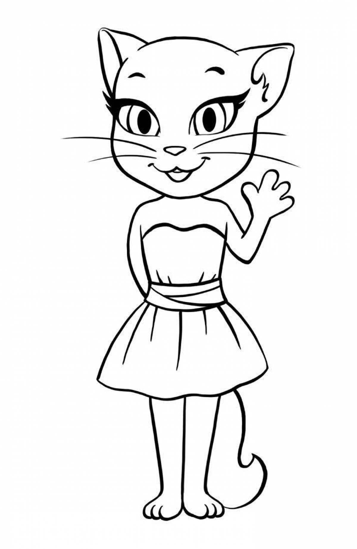 Coloring page gorgeous cat angela