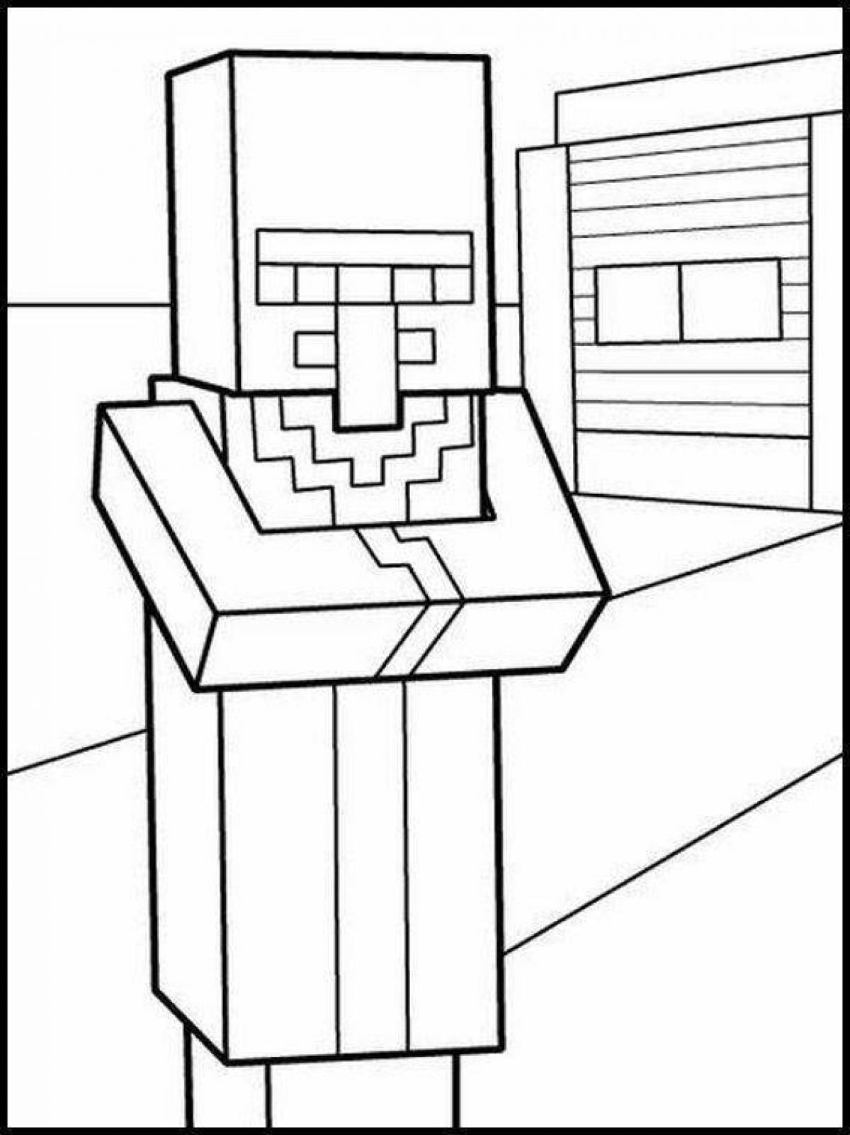 Beautiful coloring minecraft resident coloring page