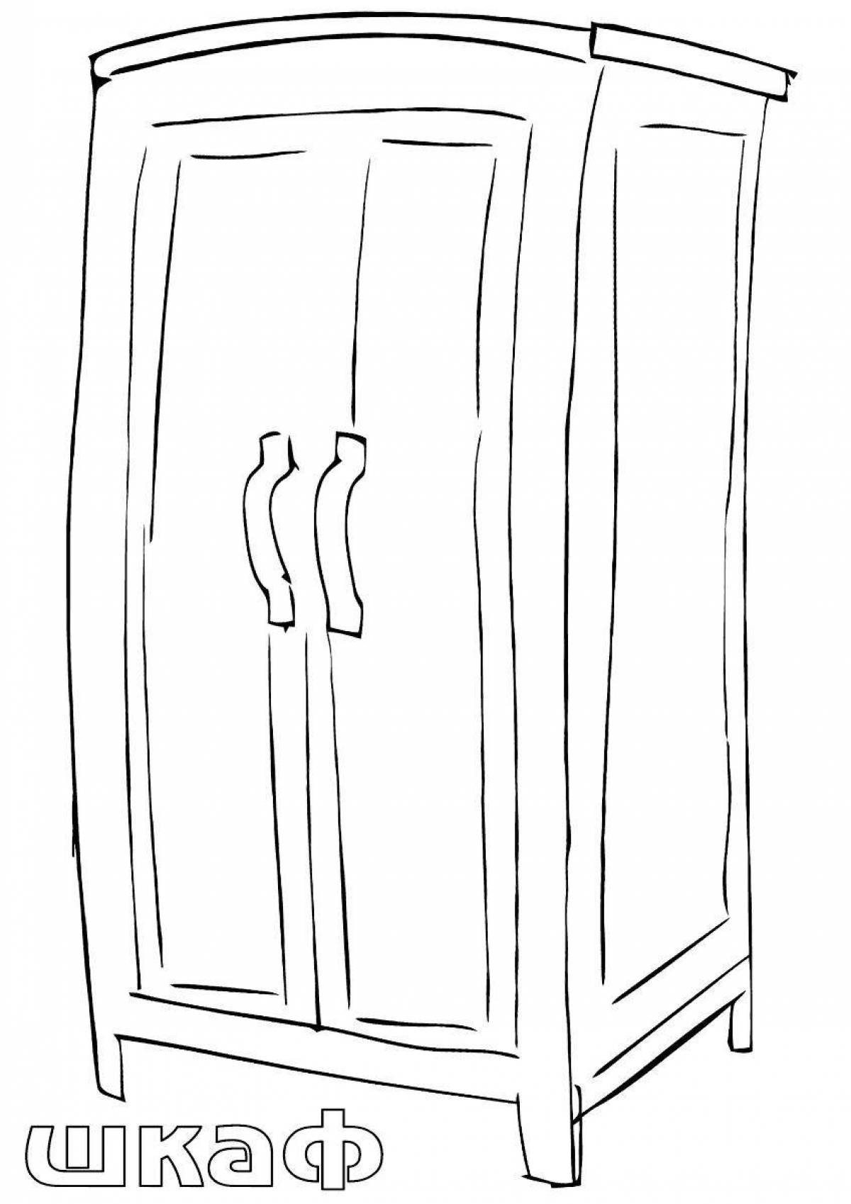 Coloring book large wardrobe for children