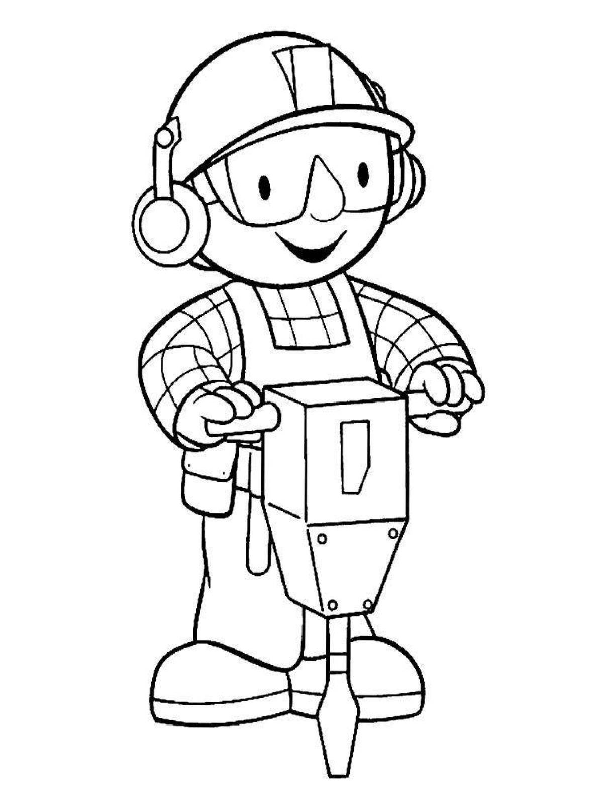 Coloring for kids builders
