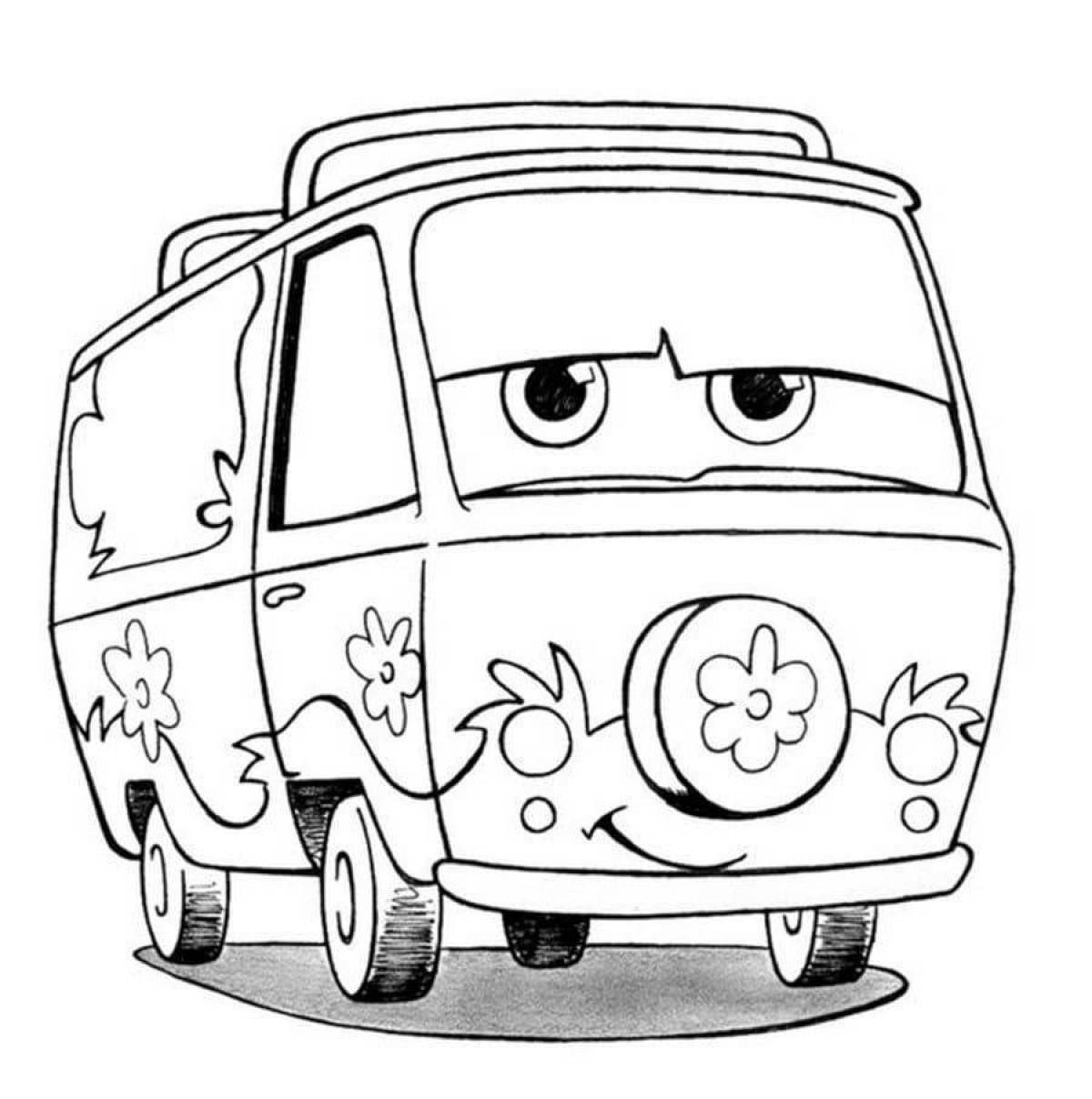 Coloring pages colorful cars for girls