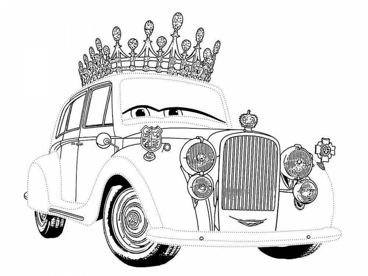 Coloring pages fairytale cars for girls