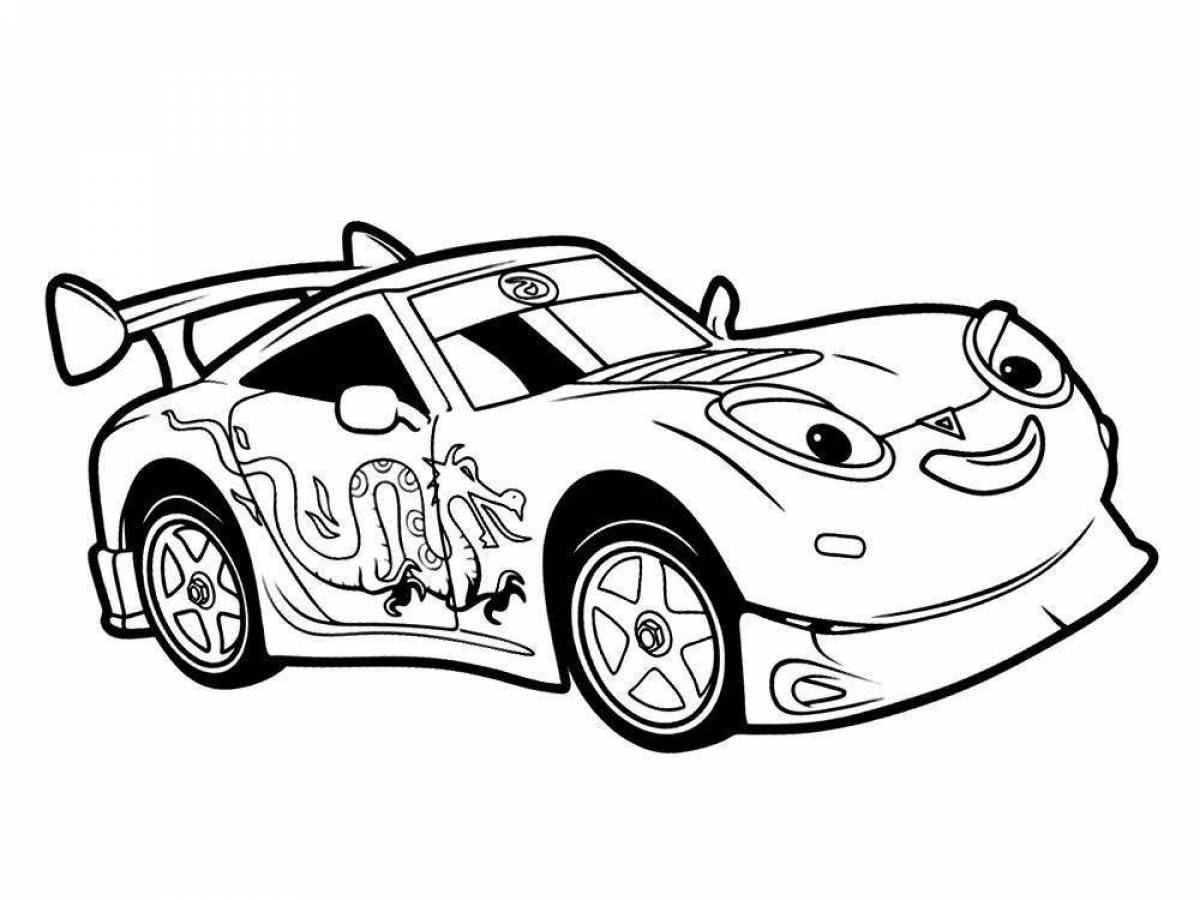 Wonderful cars coloring for girls