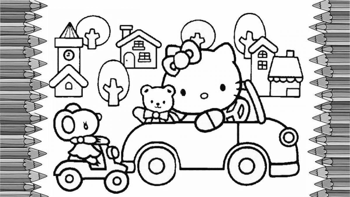 Adorable cars coloring for girls