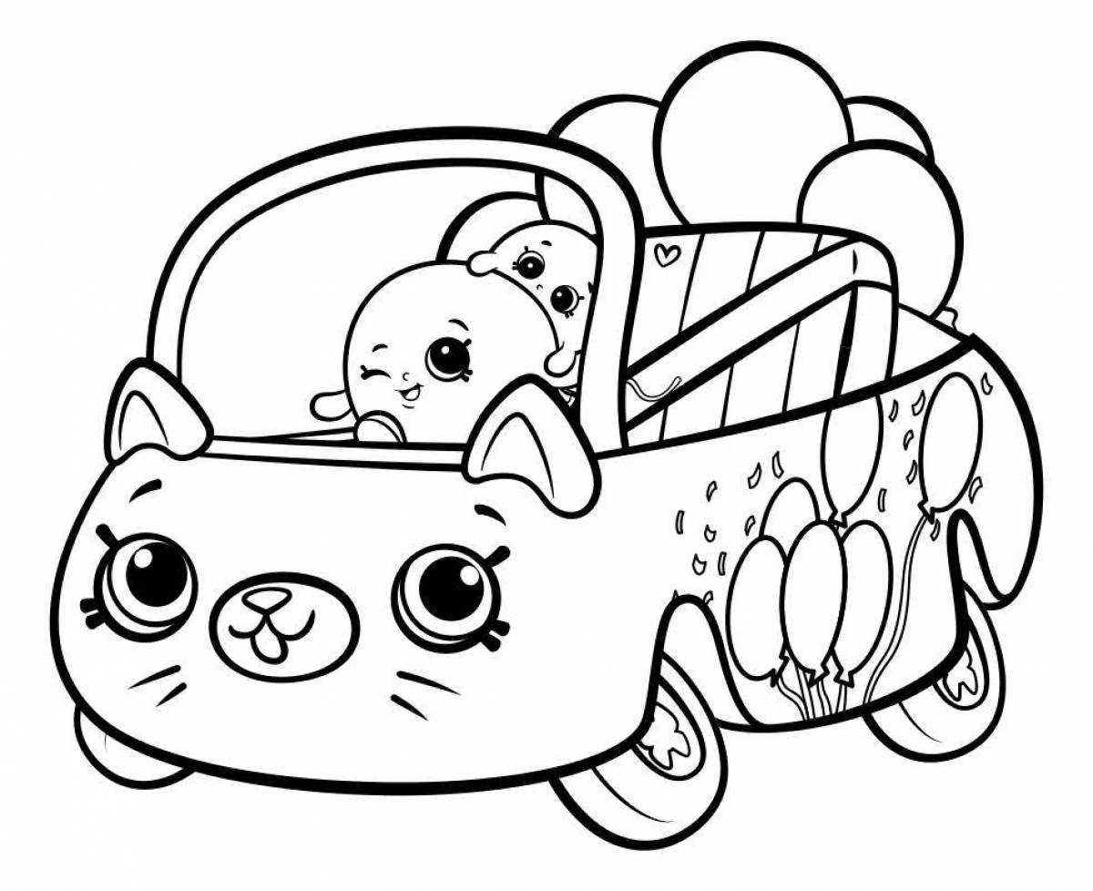 Coloring pages dazzling cars for girls